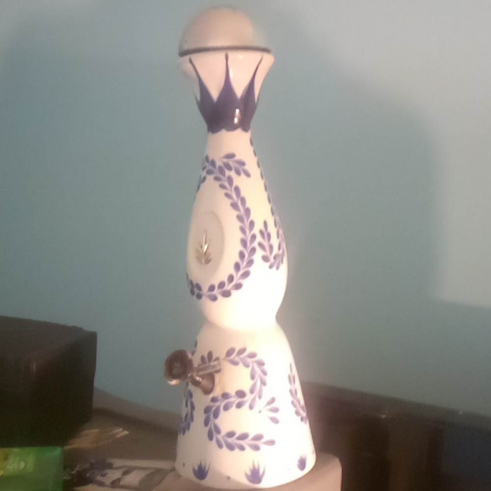 Clase' Azul tequila bottle made into water bong. Beautiful piece